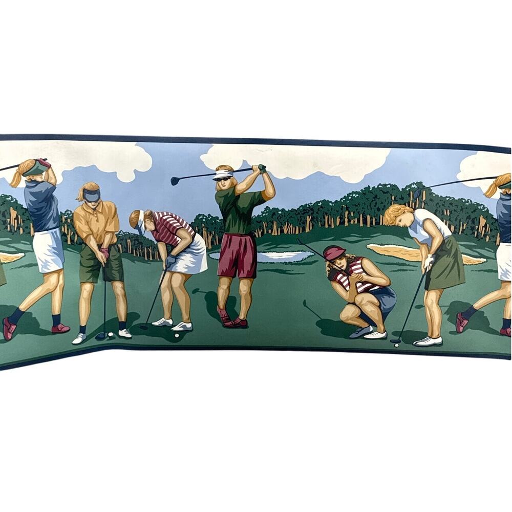 Vintage Imperial Ladies Golfing Wallpaper Border - 17+ Yards